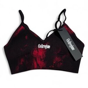 Women's Civil Regime Red Tie-Dye Bralette